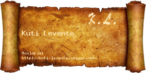 Kuti Levente névjegykártya