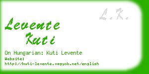 levente kuti business card